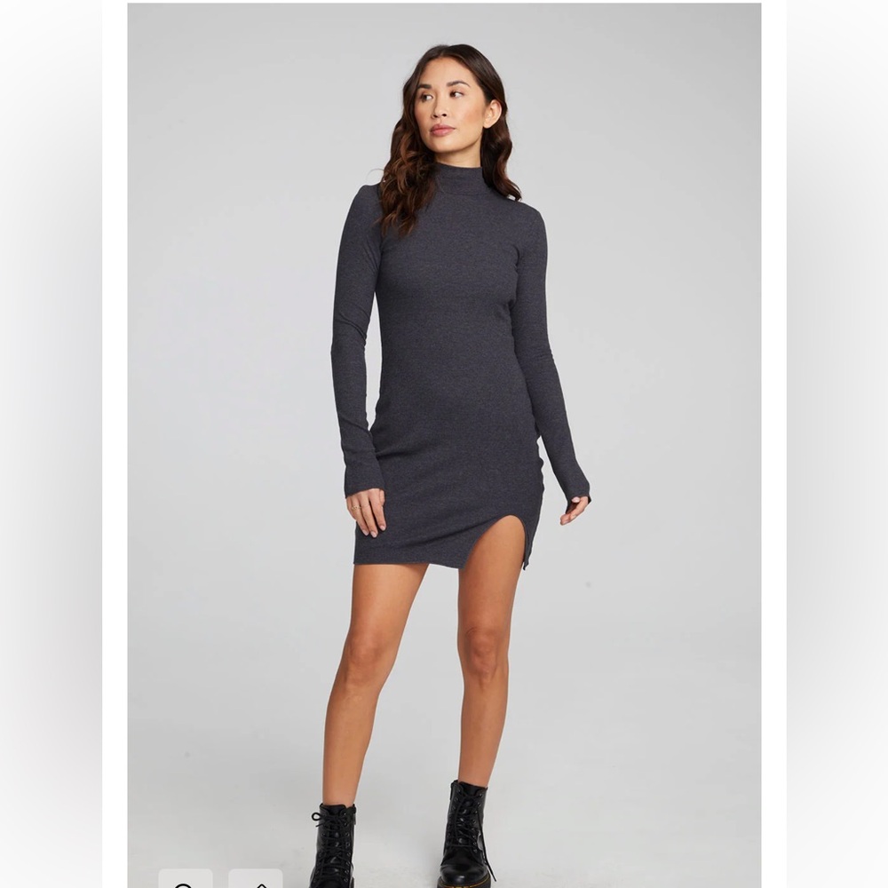 Chaser Long Sleeve Mock Neck Turtleneck Dress